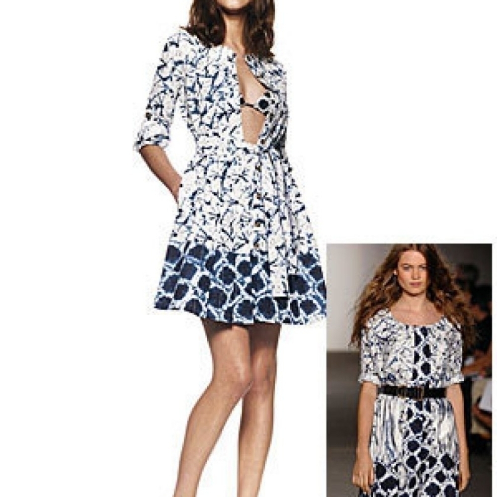 Thakoon Target Anniversary Shibori Print button down Dress Pockets  NWOT Summer